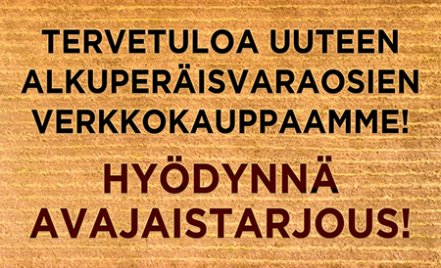 Olemme avanneet verkkokaupan