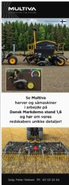 Så er det tid til Dansk Markdemo🇩🇰 I finder os på stand 1.6. Kom forbi og se eForte 400 såmaskine og Avaran 700 harve....